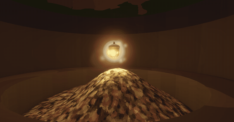 The golden acorn players collect to complete the game