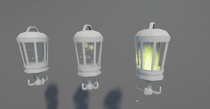 Unique particle effects based on the number of fireflies collected