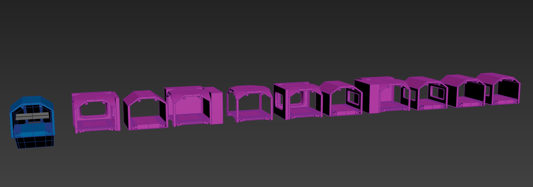 Modular tile set — interchangeable facility segments